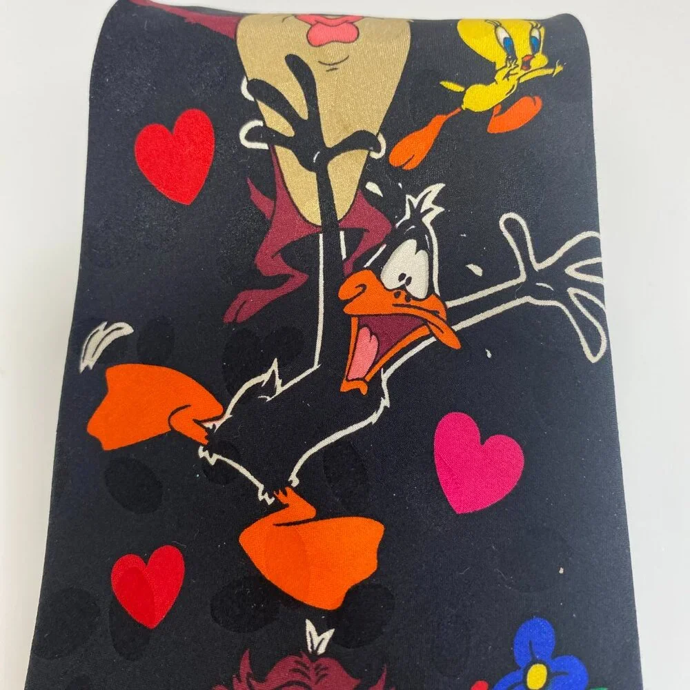 Vintage Looney Tunes Silk Nostalgia Taz Daffy Tweety Necktie Tie Mens‎ 57