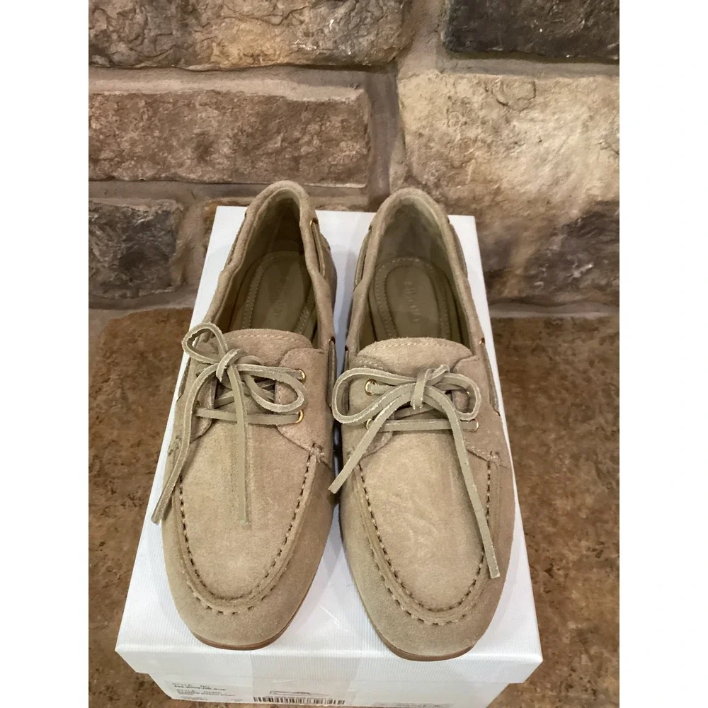 SIMKHAI Danner Suede Boat Shoes Desert Tan Loafers Size 36 US 5.5 NEW