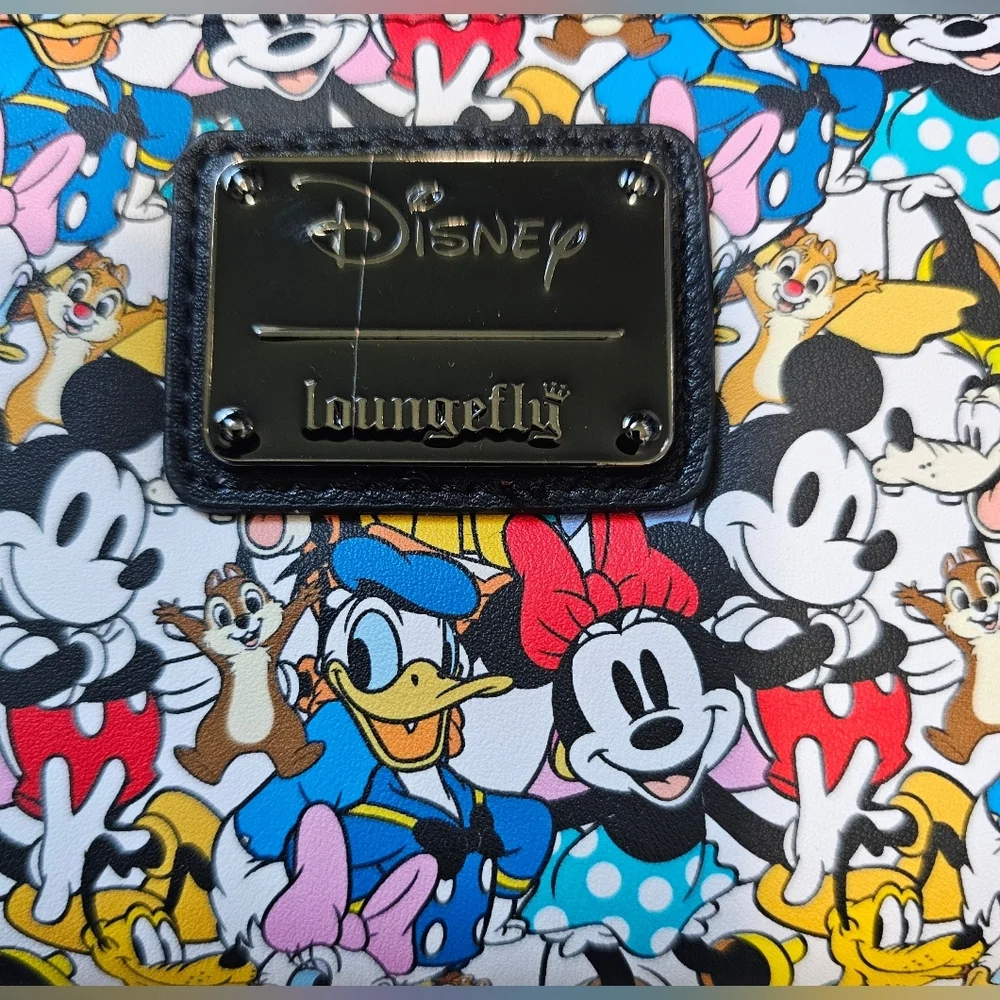 Loungefly Disney Mickey And Friends Characters Multi-Color Zip Wallet