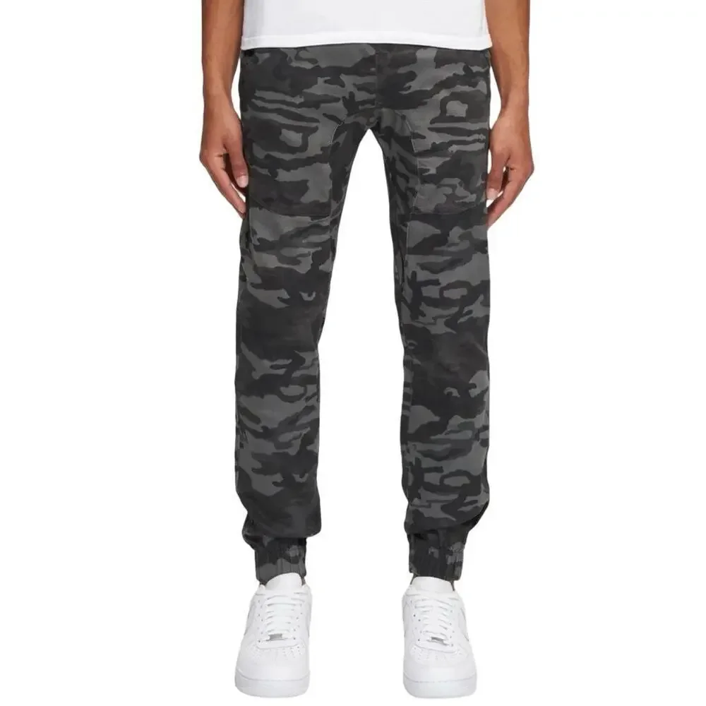 NWT Kuwalla Tee Men’s Camo Pintuck Trouser Joggers Black/Gray Size Large
