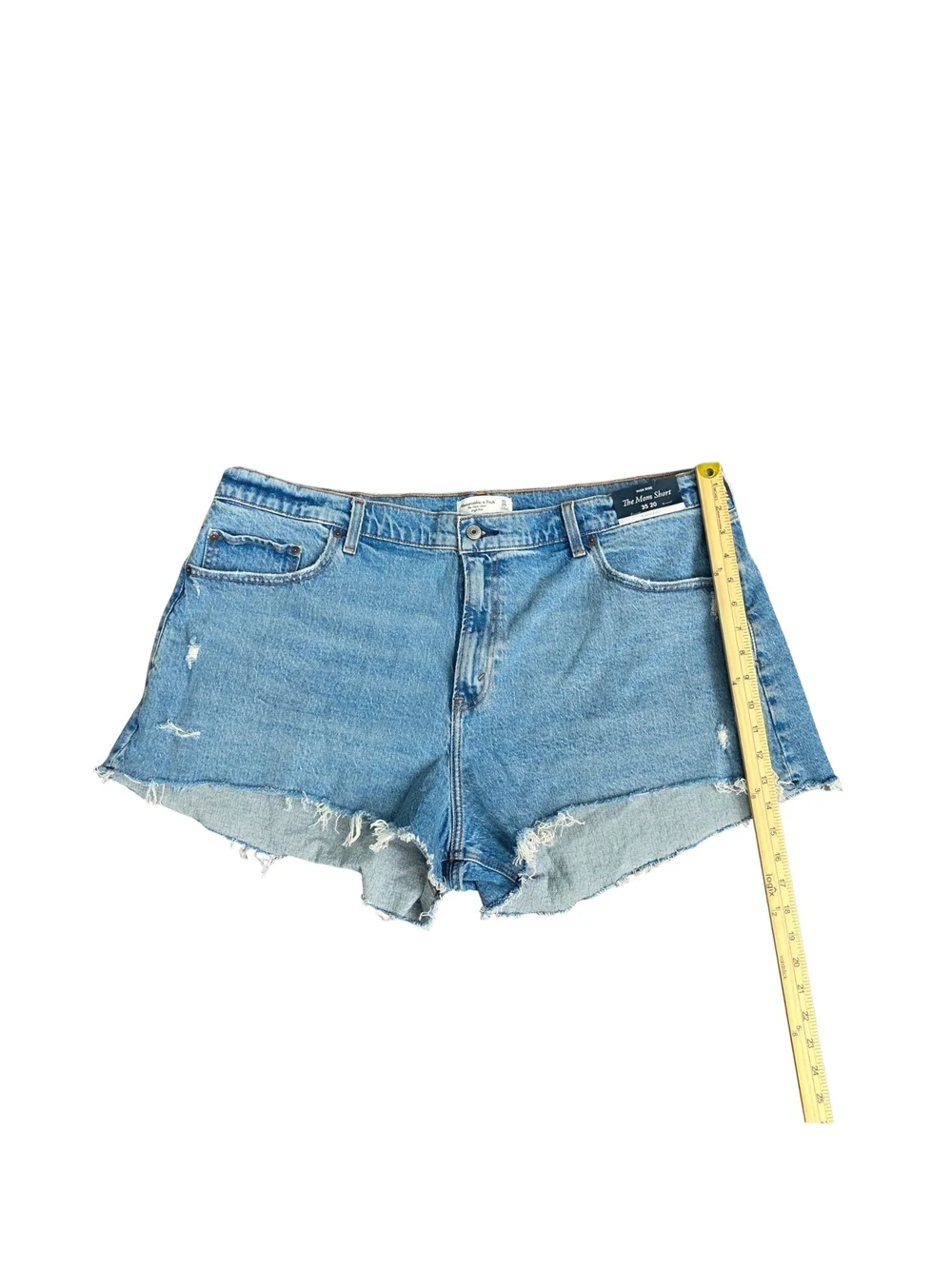 Abercrombie & Fitch Curve Love The Mom Short High Rise Distressed Denim 20