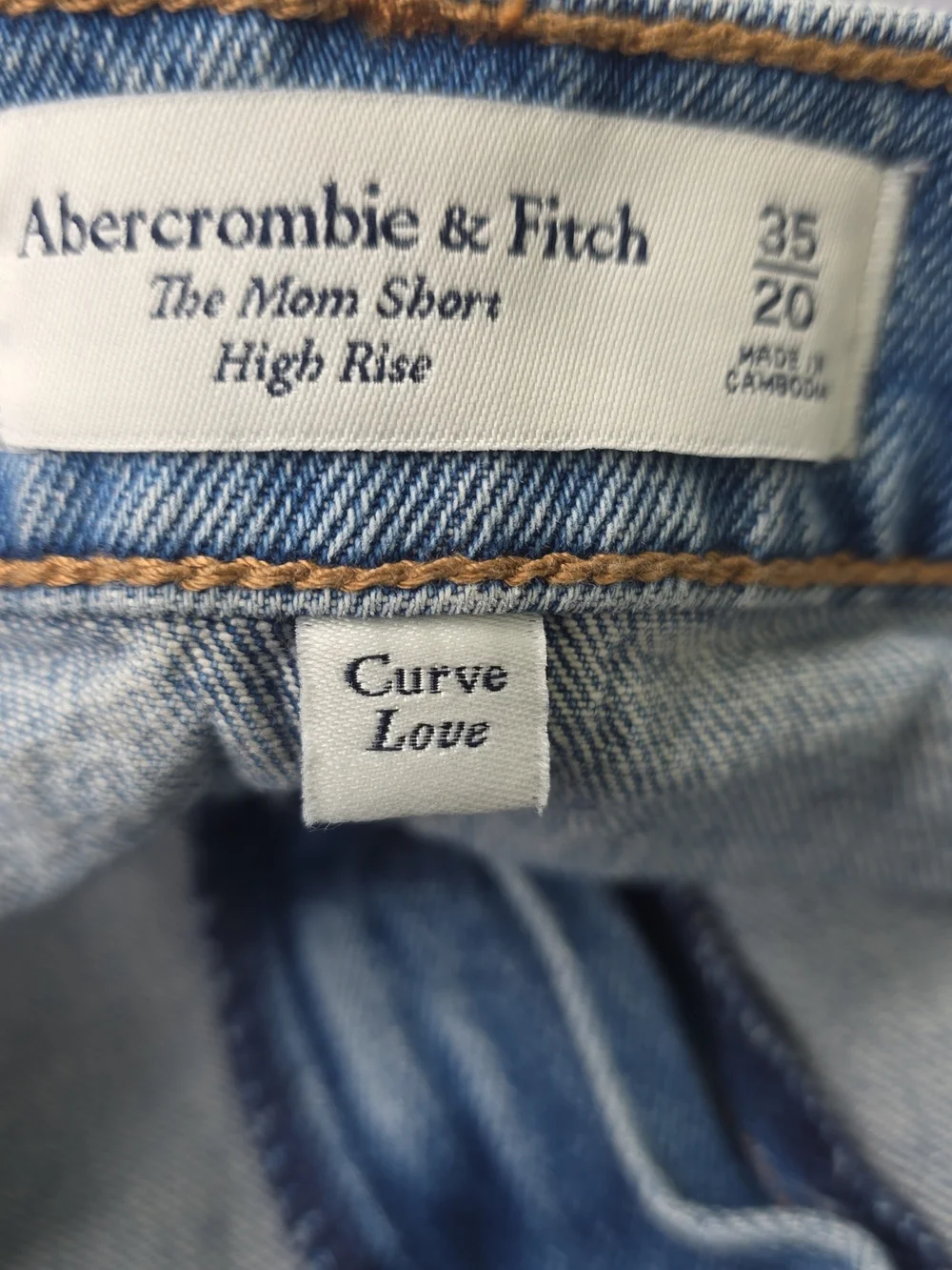 Abercrombie & Fitch Curve Love The Mom Short High Rise Distressed Denim 20