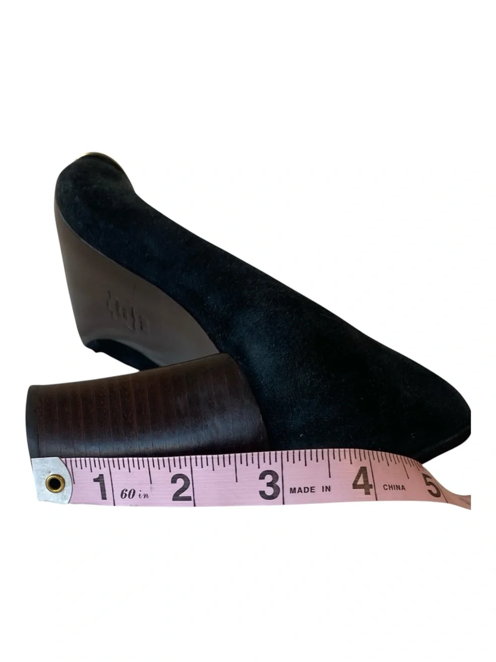 Tory Burch Pacey Black Suede Snake Cap Toe Block Heel Pumps Women’s 7