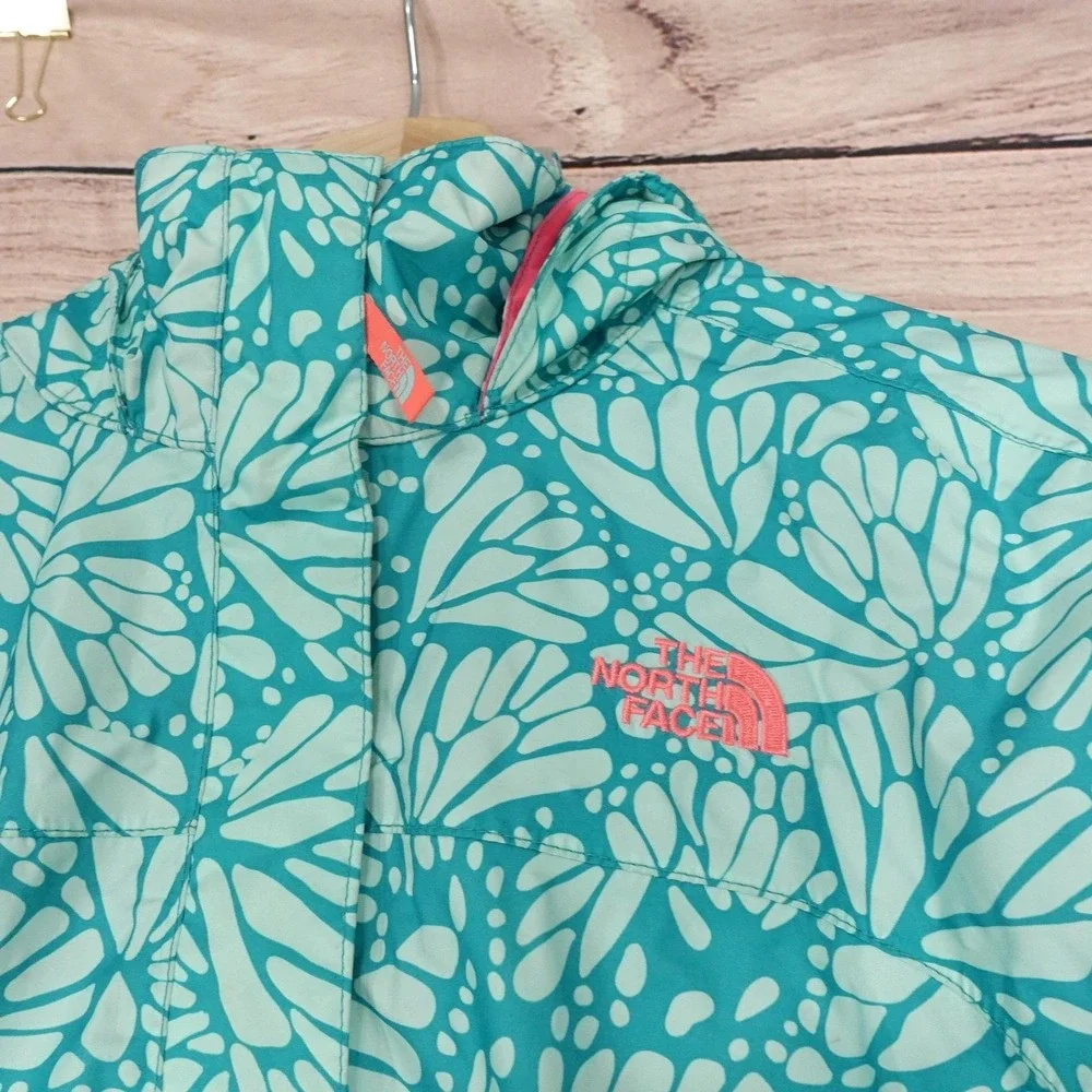 The North Face green floral