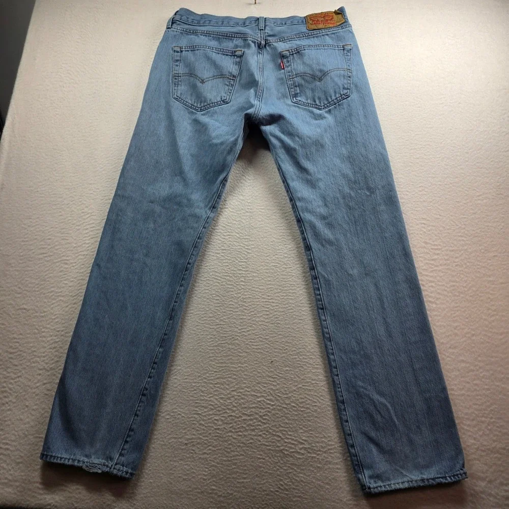 Levi's 501 Original Fit Jeans Mens 35x34 34x32 Actual Blue Button Fly 00501-0193