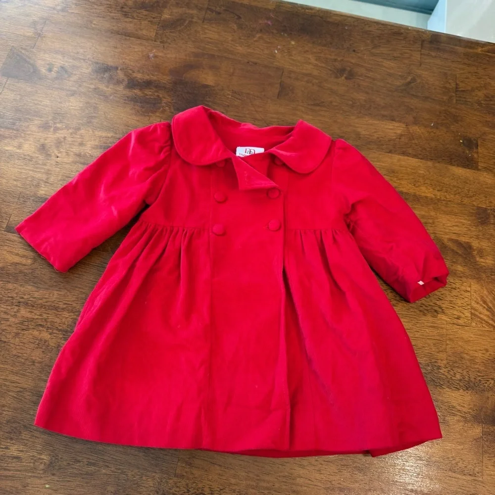 Mom & Me Red Double-Breasted Corduroy Coat size 12 months