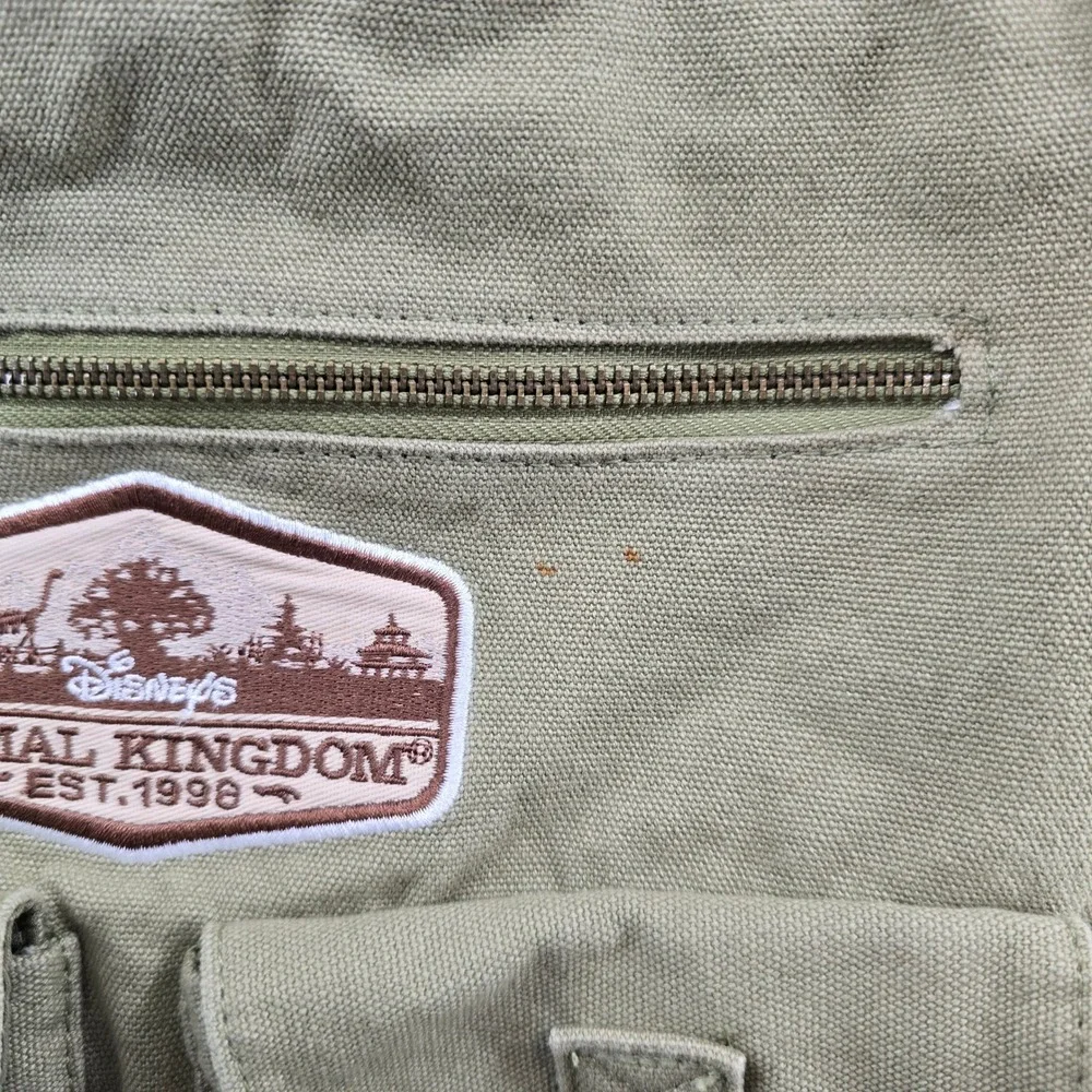 VTG Disney Parks Messenger Bag Green Animal Kingdom Canvas Crossbody