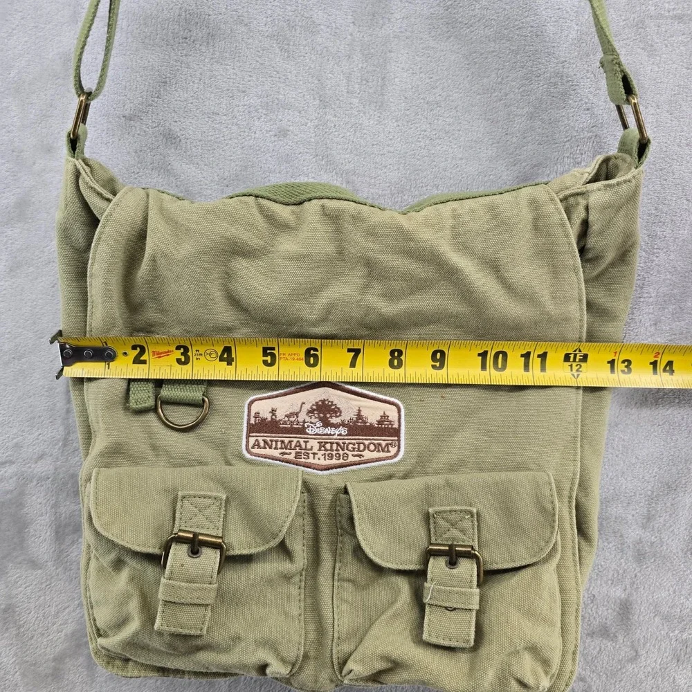 VTG Disney Parks Messenger Bag Green Animal Kingdom Canvas Crossbody