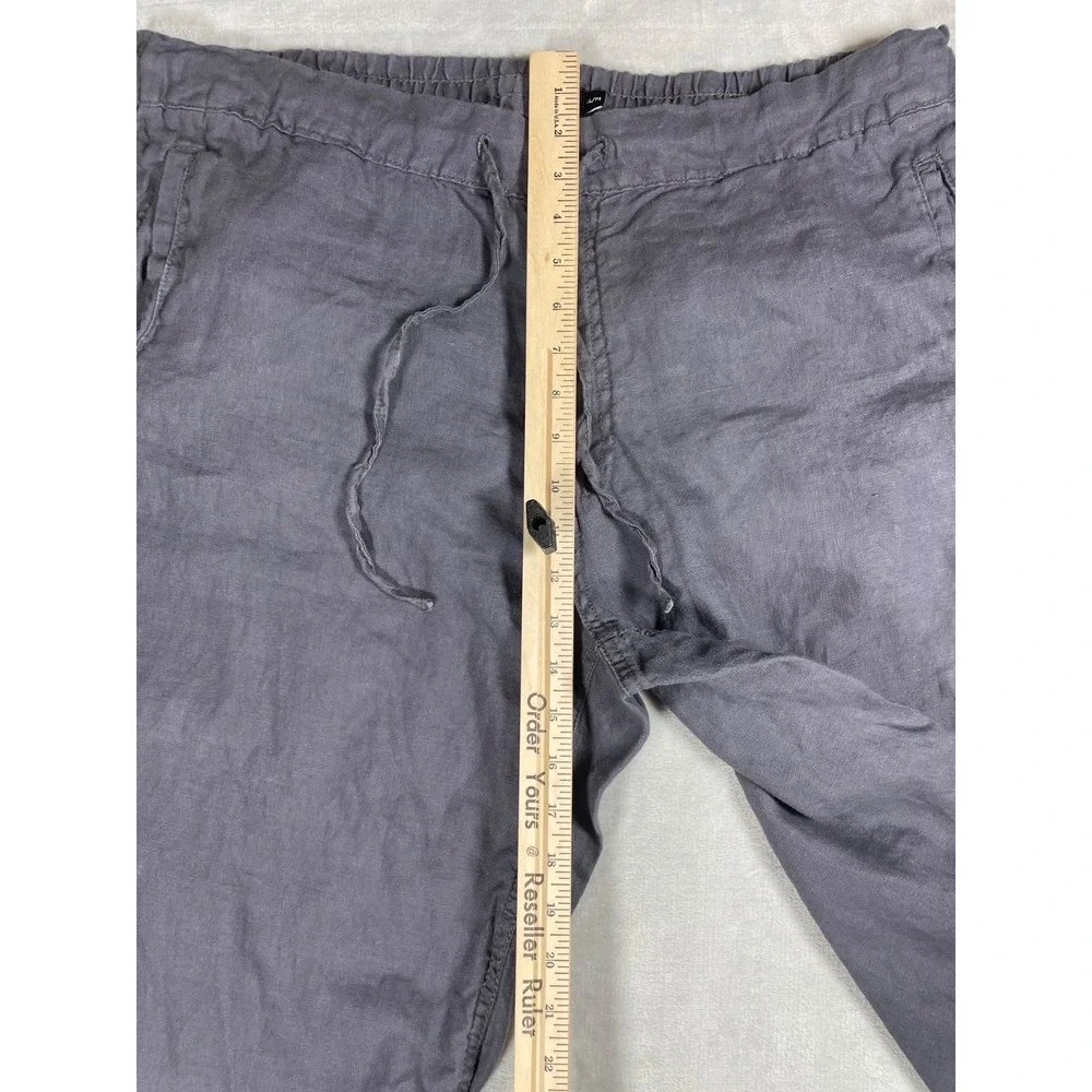 Onia Linen Pants Men XXL Gray Drawstring Elastic Waist Casual Beach Lightweight
