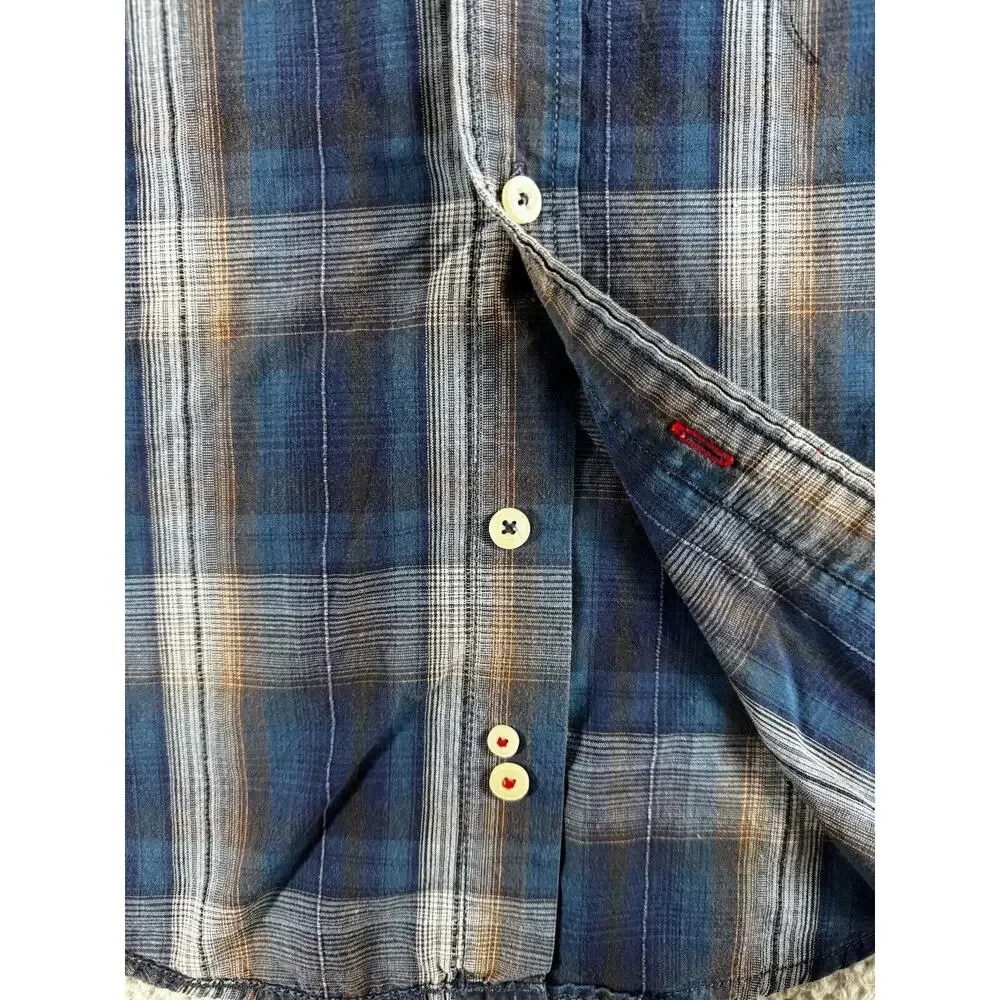 Levis Red Tab‎ Shirt Men Medium Button Up Plaid Long Sleeve Western
