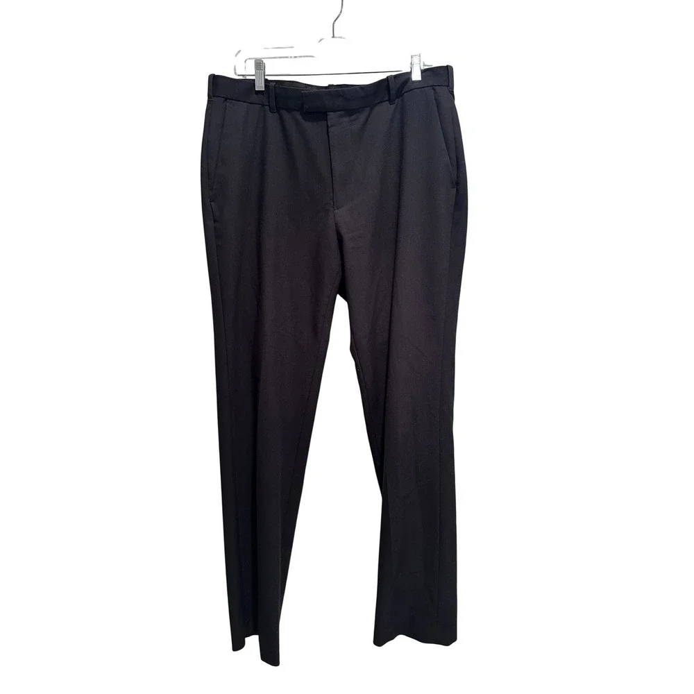 Izod Men's Dark Gray Straight Leg Dress‎ Pants Trousers Size 34x32