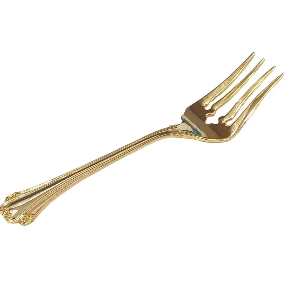 F.B. Rogers Gold SERVING FORK Chippendale Gold Electroplate HOLIDAY Wedding VNTG