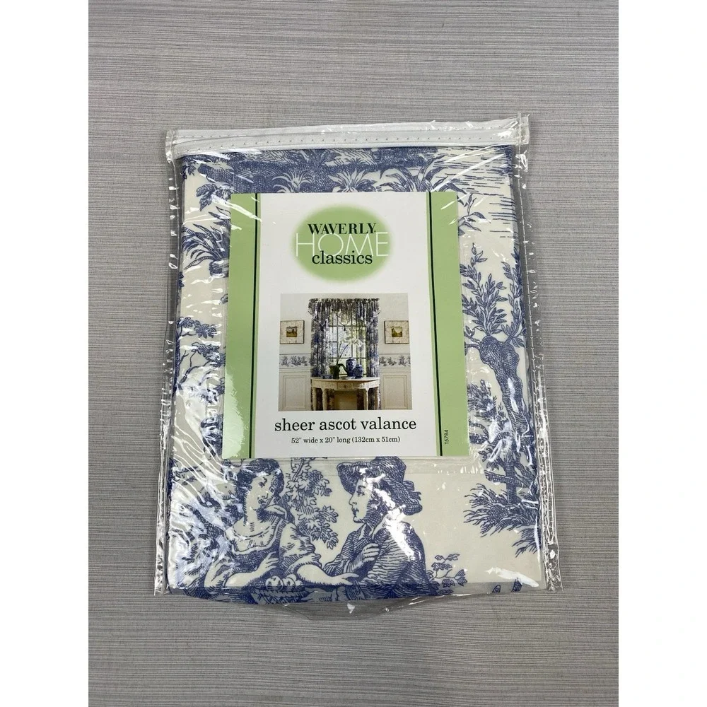 Waverly Home Classics‎ Country Life Wedgewood Blue Sheer Ascot Valance 52