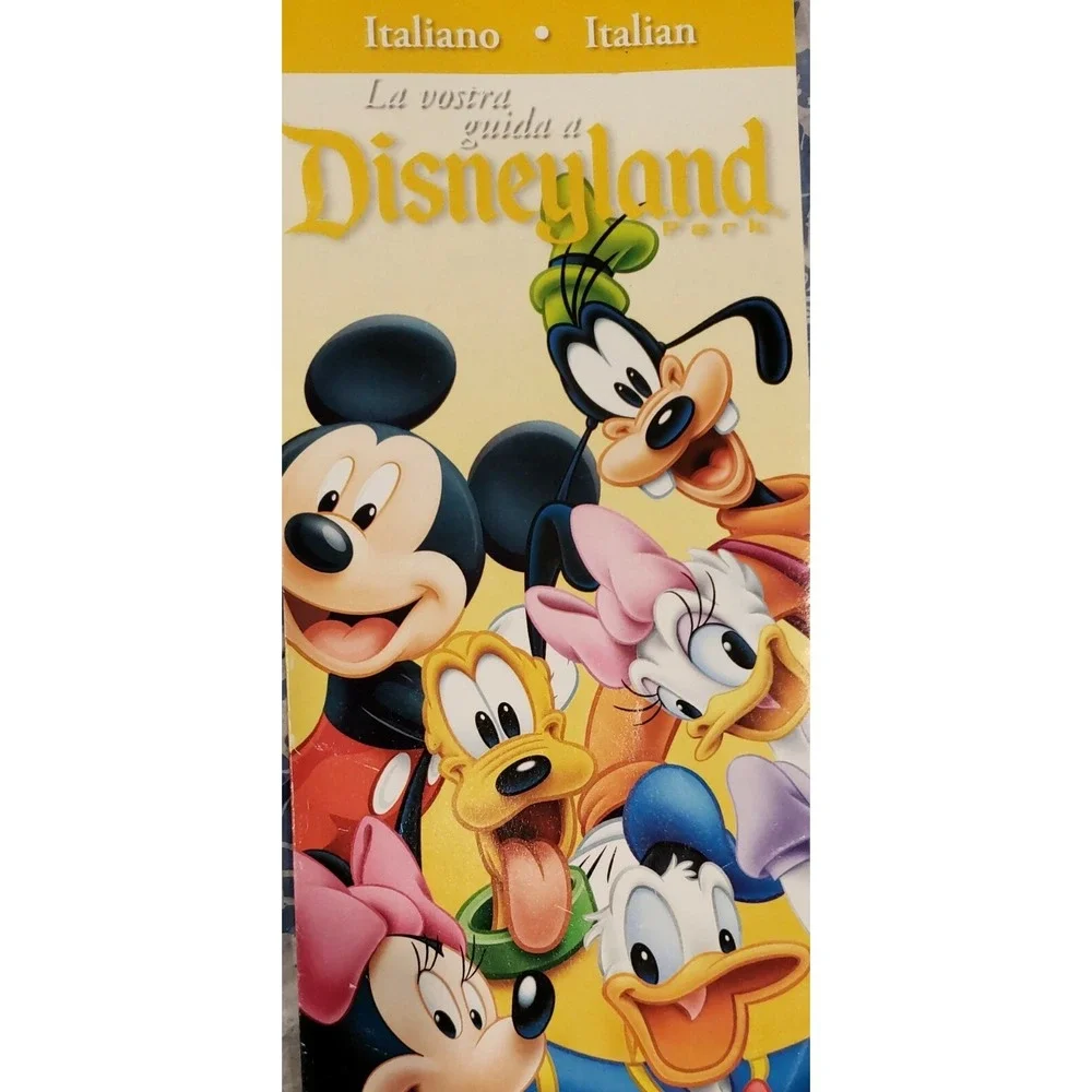Disneyland Italian Language Guide Book Map‎ Vintage Mickey Mouse Goofy Donald