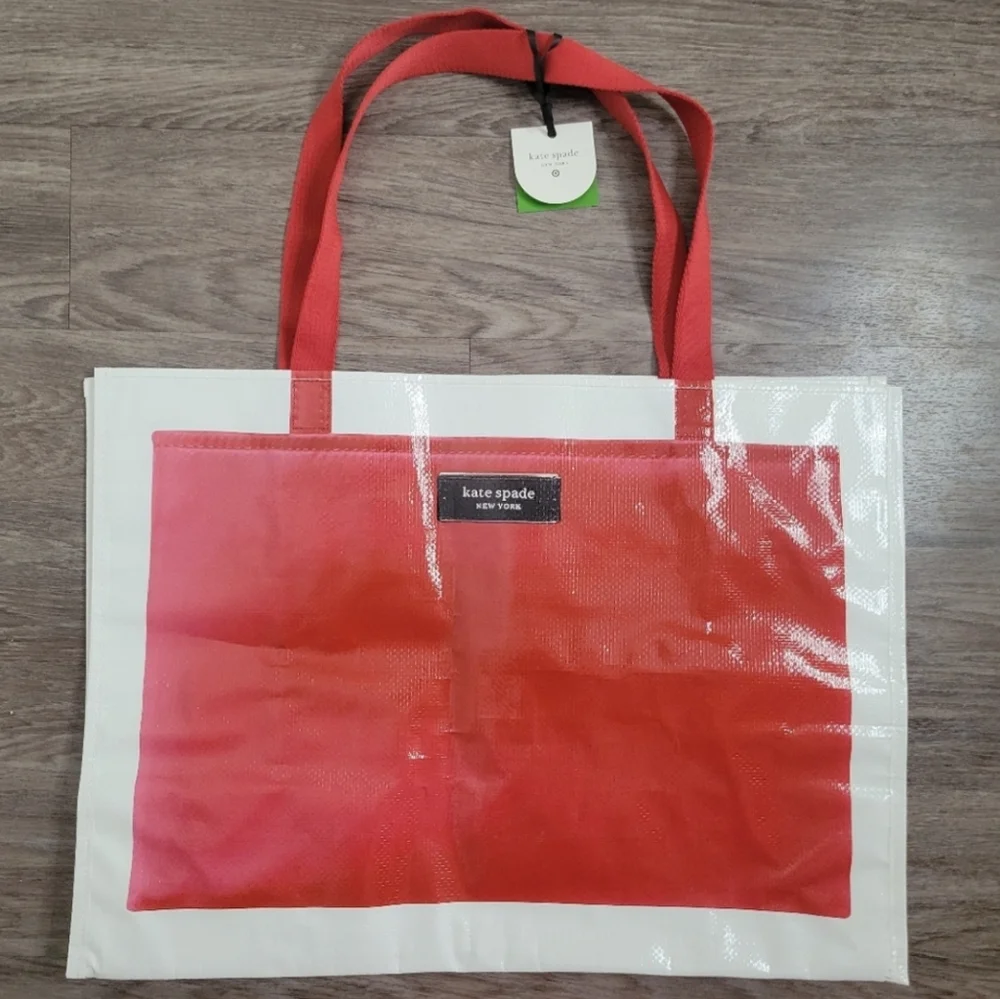NWT Kate Spade × Target Reusable Large Tote Bag Red & White Limited Edition NEW