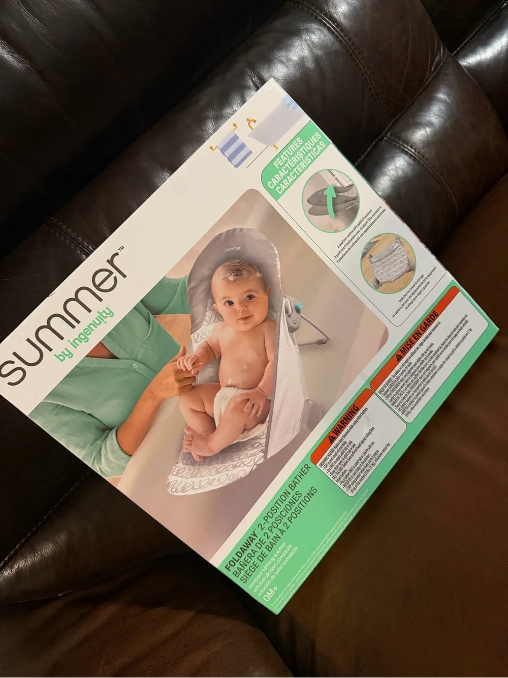 Summer by Ingenuity Foldaway 2-Position Baby Bather - Gray/Green