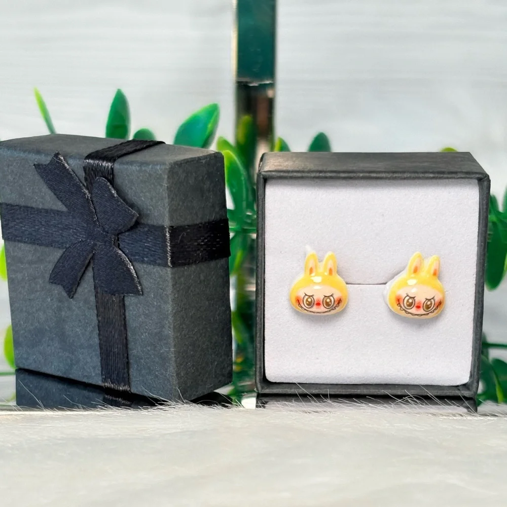 Cute‎ Yellow Monster Character Stud Earrings