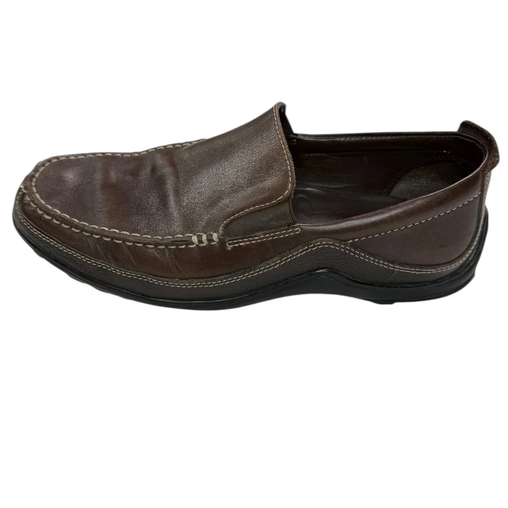 Cole‎ Haan Mens 9W Brown Leather Slip On Loafer Driving Moccasin Shoes