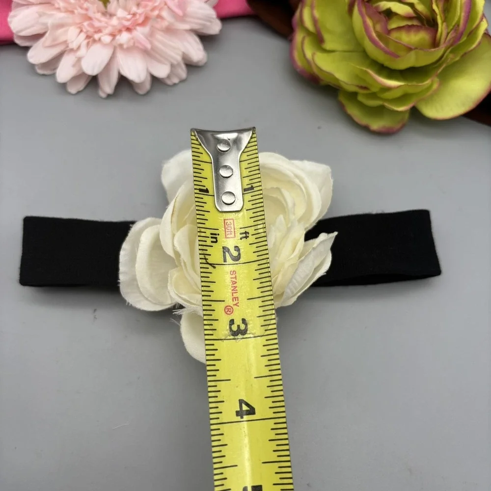 5 Pc. Large Flower Hair Bow on Knit Headband Lot Gift Set Baby‎ Girl
