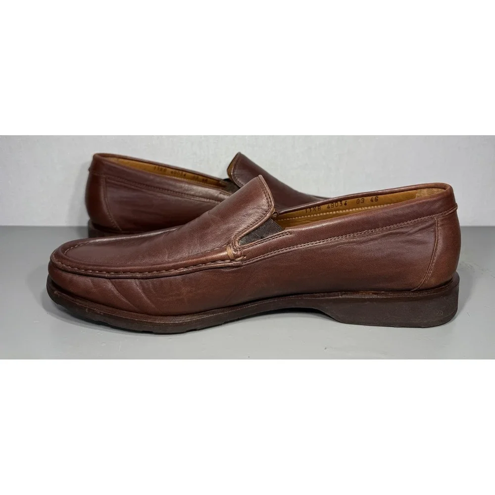 Allen Edmonds Shoes Mens Size‎ 11.5 B Brown Ancona Leather Loafers Made Italy