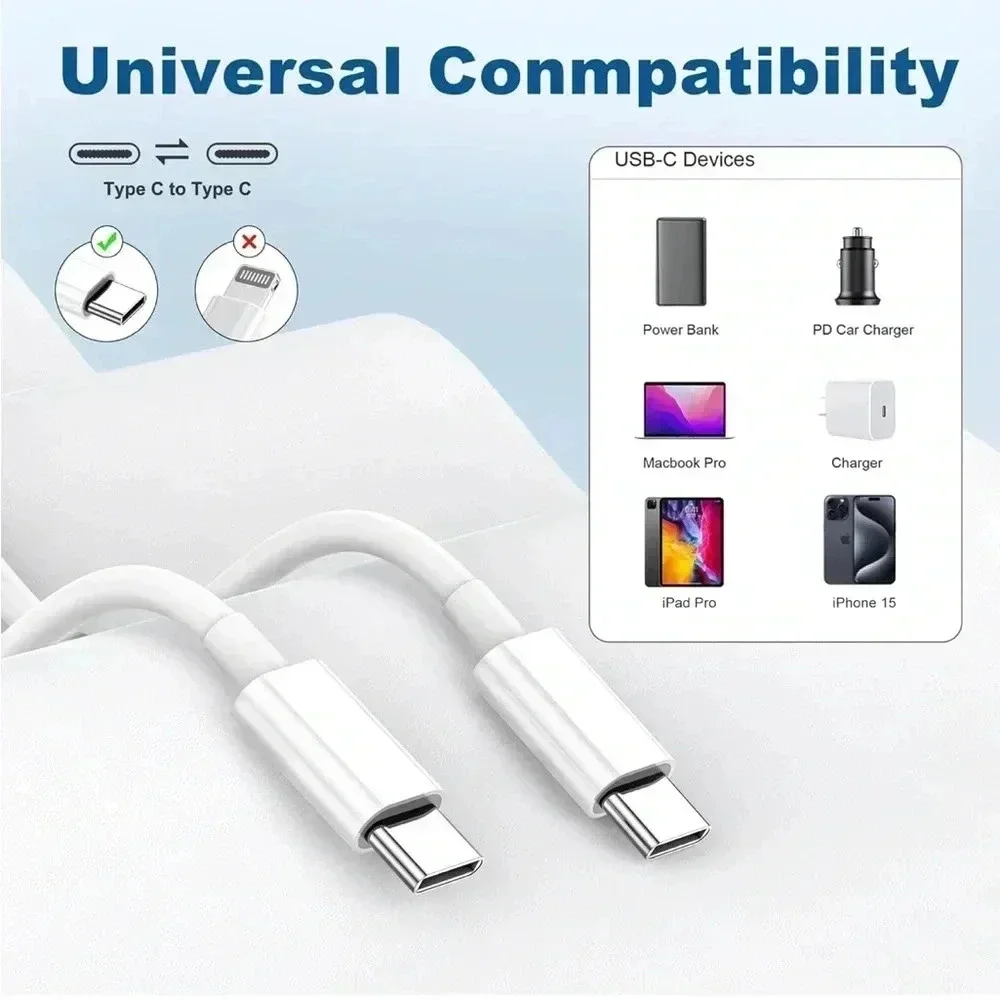 USB C 3ft iphone charger‎ white 36” NWT