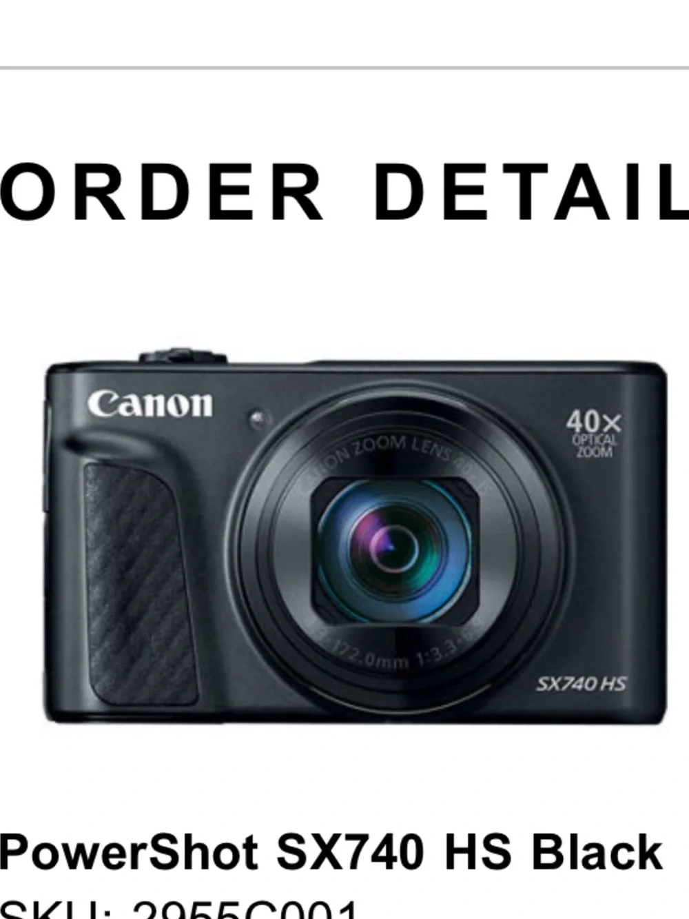 Canon sx740 brand