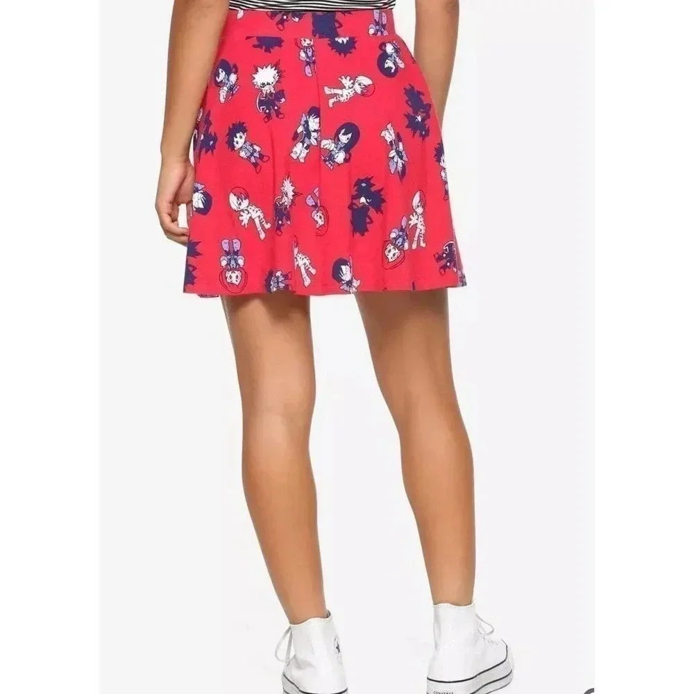 Hot Topic My Hero Academia Chibi Characters skater skirt XL.
