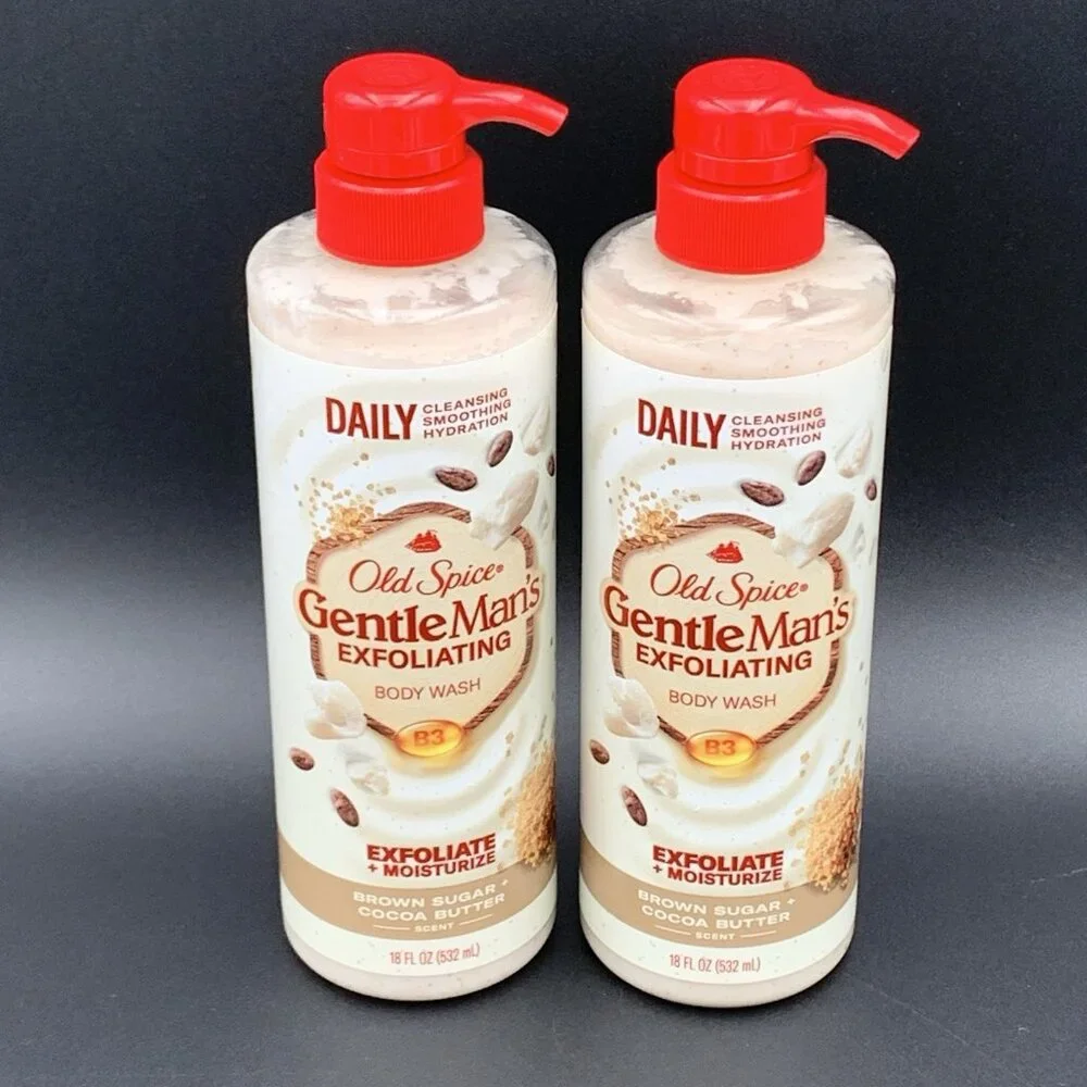 Old Spice Gentleman's Exfoliating Body Wash Brown Sugar & Cocoa 18oz 2 Pack