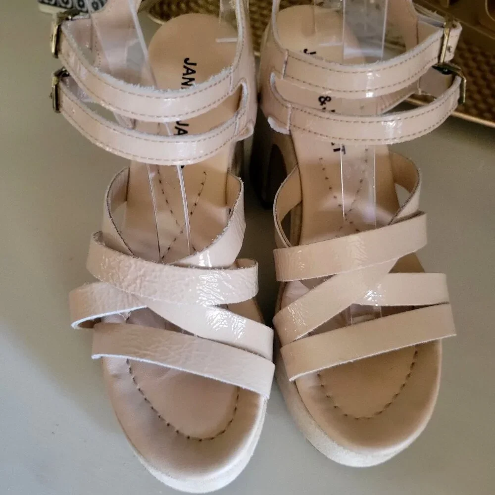 Janet‎ & Janet Nude Platform Chunky Heels Strappy Design EU 36