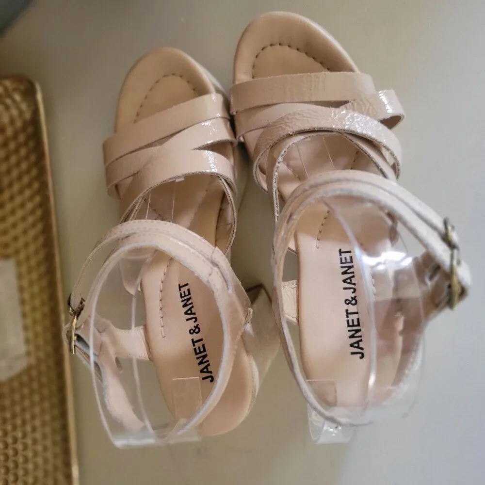 Janet‎ & Janet Nude Platform Chunky Heels Strappy Design EU 36