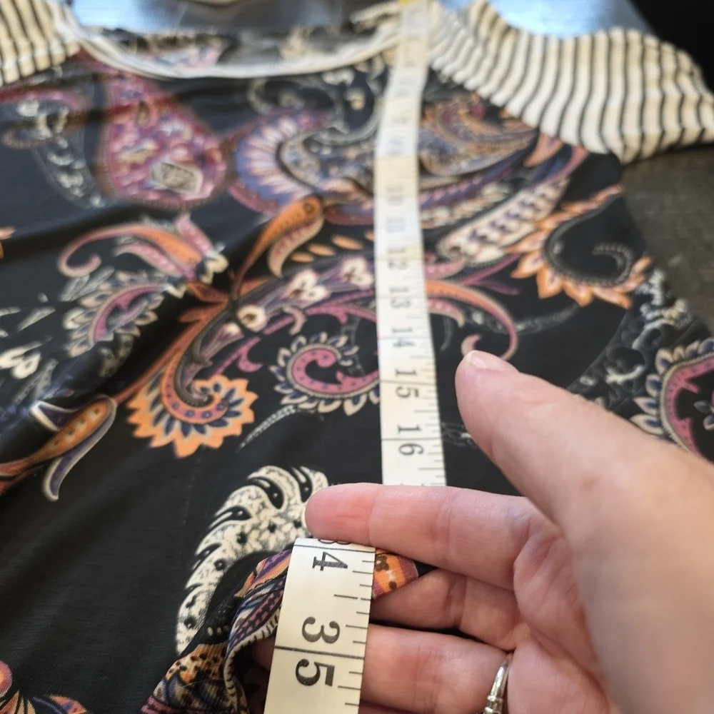 Honeyme Black and Pink Paisley Long Sleeve Dress