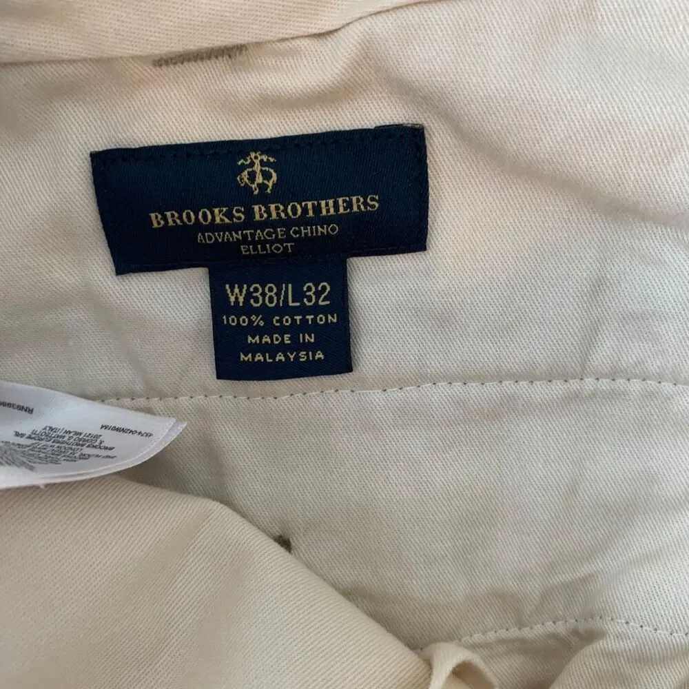 Brooks Brothers Mens Advantage Chino Elliot Preppy Office Khaki Pants 38x32