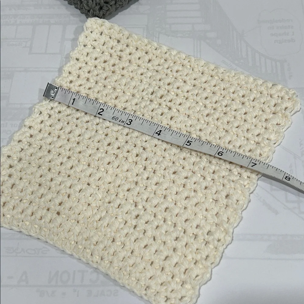 100% Cotton Handmade Washcloths - Set of 3