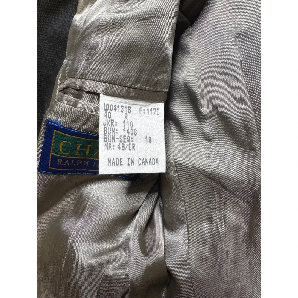 vtg Chaps Ralph‎ Lauren Men's Gray Wool Blazer Jacket Made in Canada $200