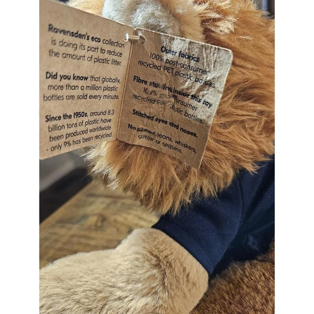 Ravensden Stuffed Lion Plush Toy From Their Eco Collection. New with Tags