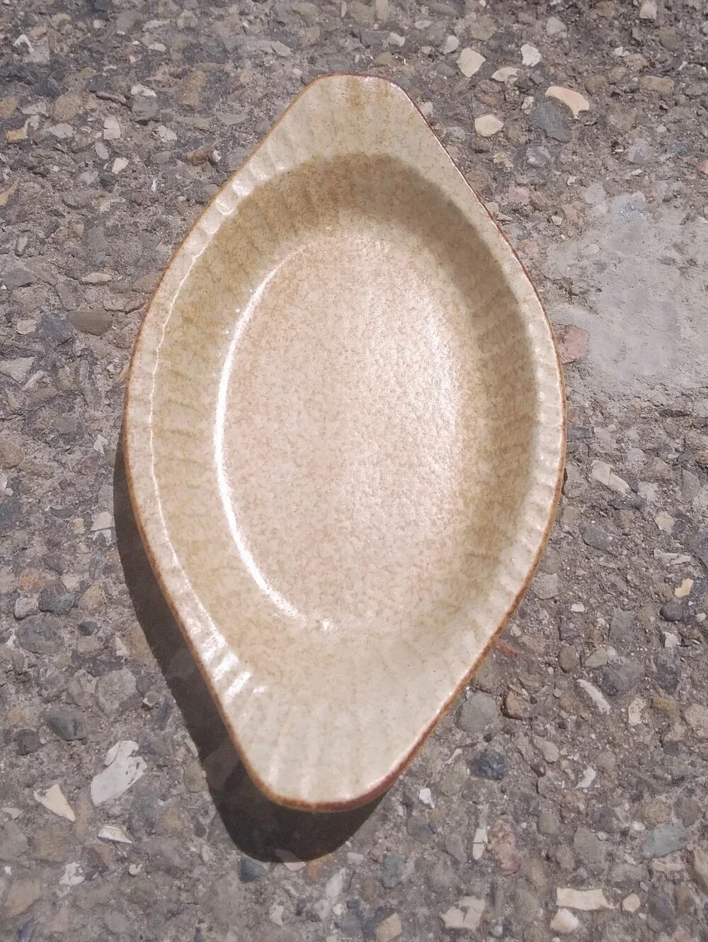 Pottery Craft Vintage Stoneware Oval Dish Gratin Oven Microwave Earthenware