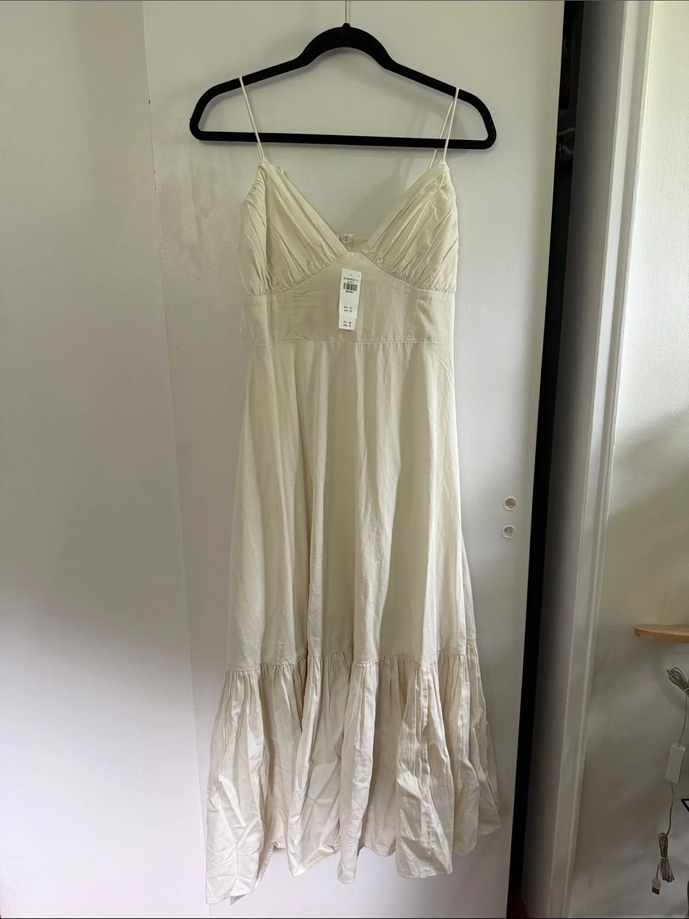 Abercrombie & Fitch Tie-strap Tiered Maxi Pearl Sundress Size Medium Petite NWT