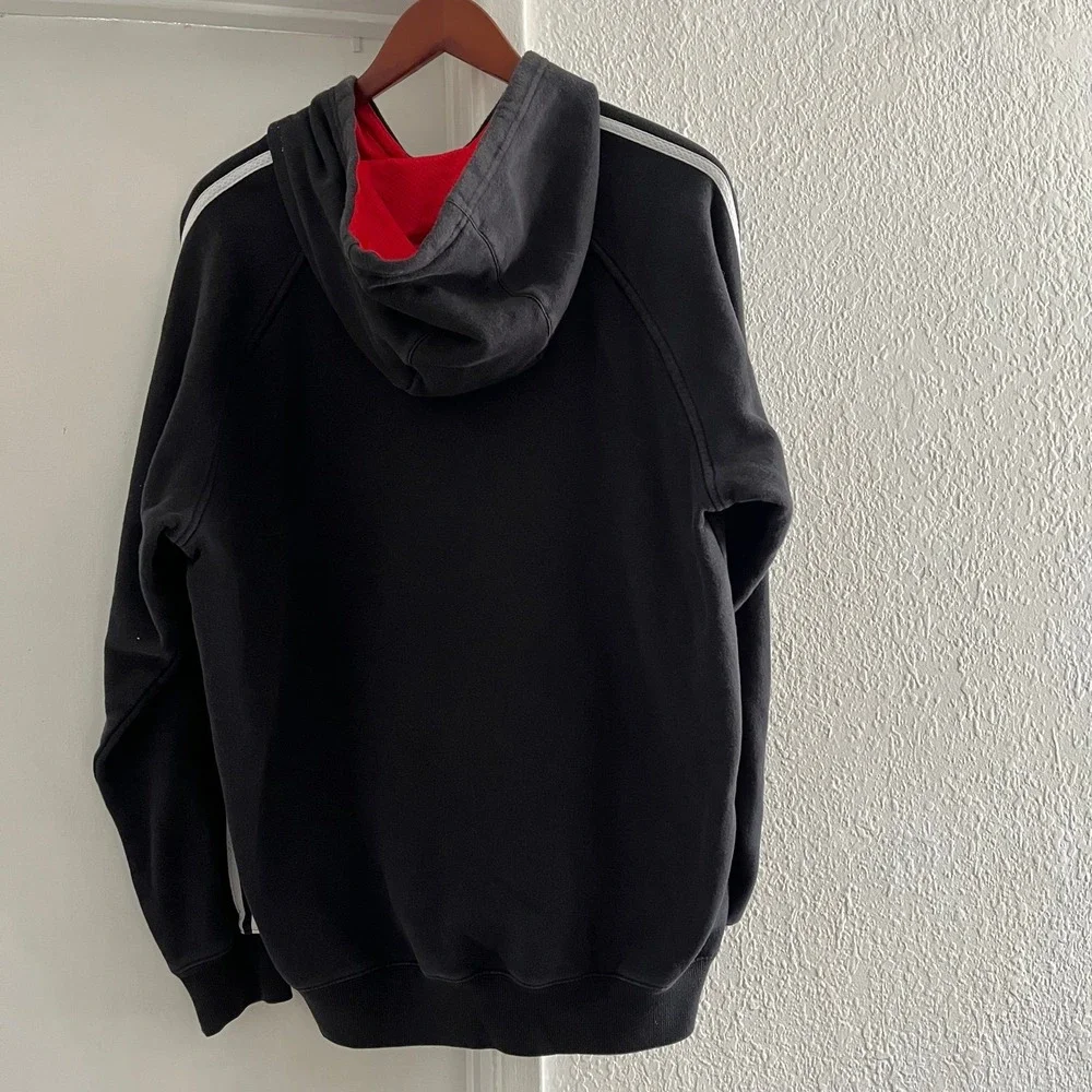 Adidas Logo Men's Black Hooded Sweatshirt - Men's Medium