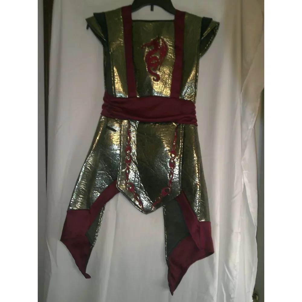 Metallic Gold and Burgundy Mortal Combat Costume FLASHING‎ LIGHTS WORK