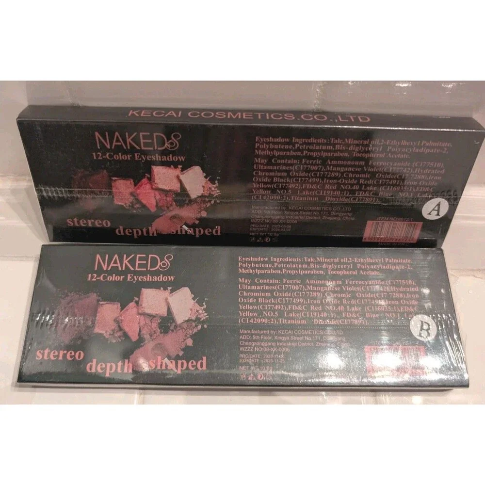 Kecai Cosmetics Naked 8 Eyeshadow A & B Plus Contour Palette 3pc Lot