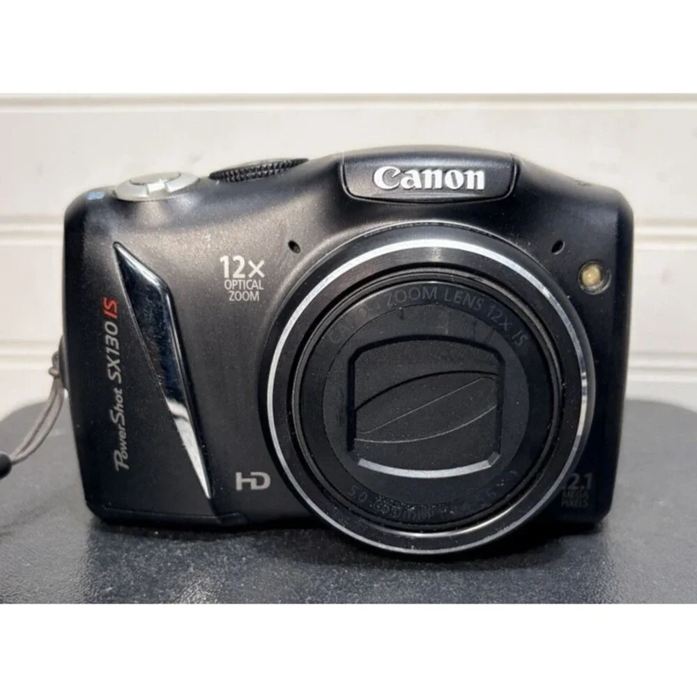 Canon PowerShot SX130 IS 12.1MP Digital Camera in Box SD Card **tested**