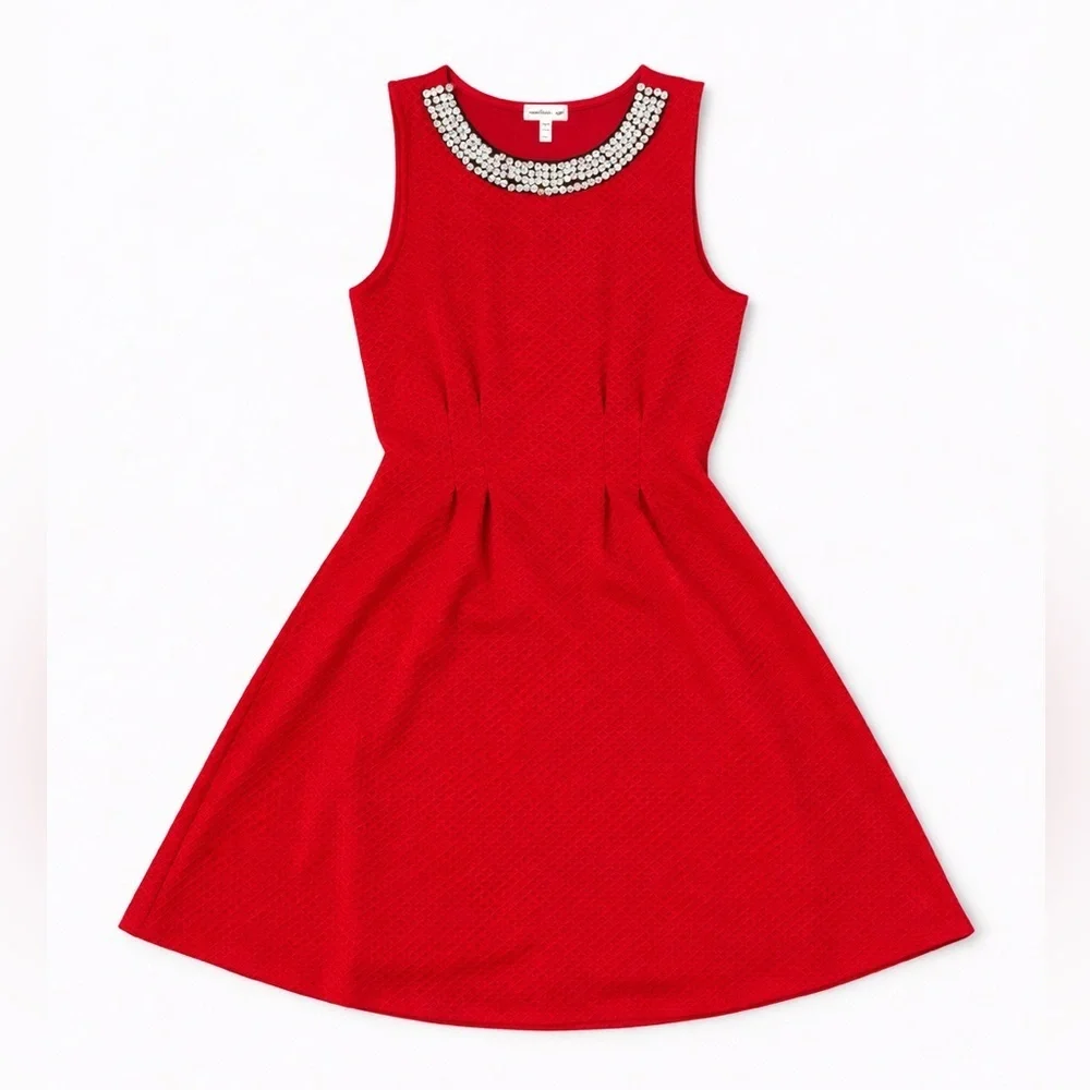Monteau Elegant Red Kids Dress