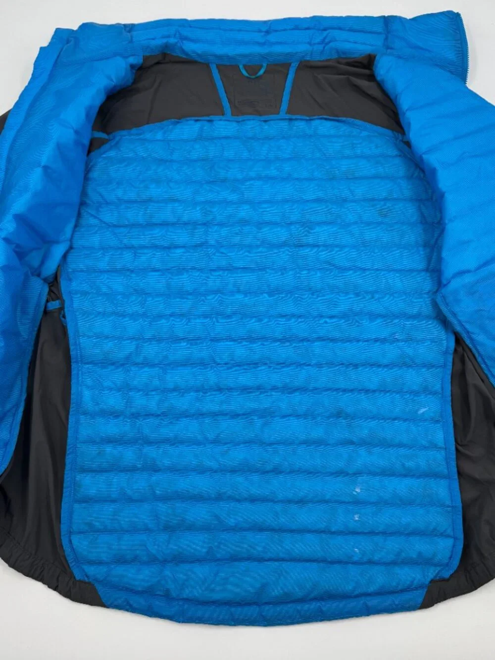 The North Face 800 Fill Hybrid Down Jacket Mens Large Blue Grey Quilted Puffer
