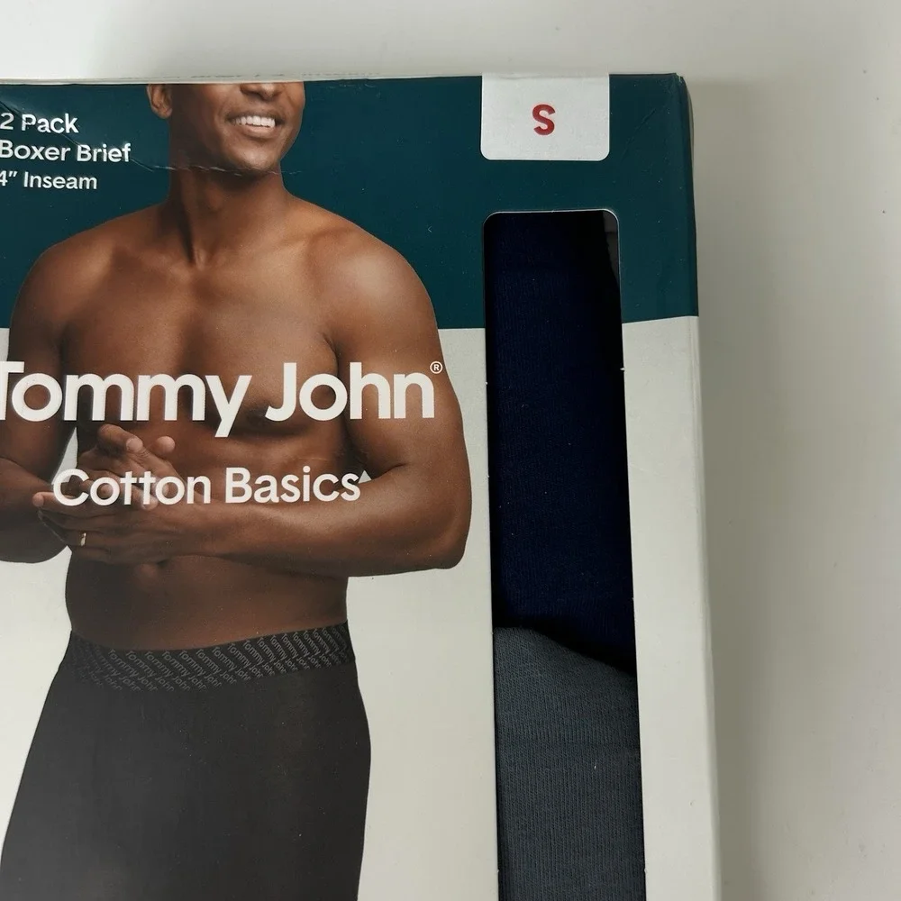 2 Pack Tommy John Men's Small Cotton Boxer Briefs 4