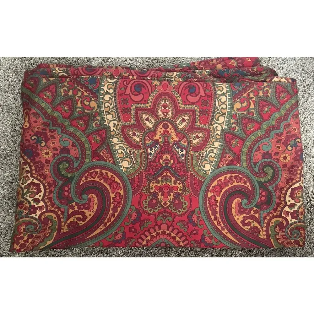 Pottery Barn Paisley Duvet Cover in Red, Gold, Green
