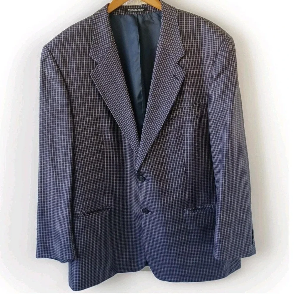 Brandini Le Collezioni Men's Wool Silk Blend Plaid Blazer 46R‎