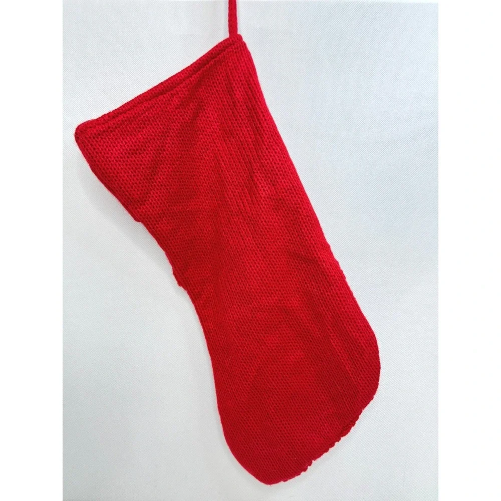 Holiday‎ Time Red Knit Christmas Stocking M Monogram 18