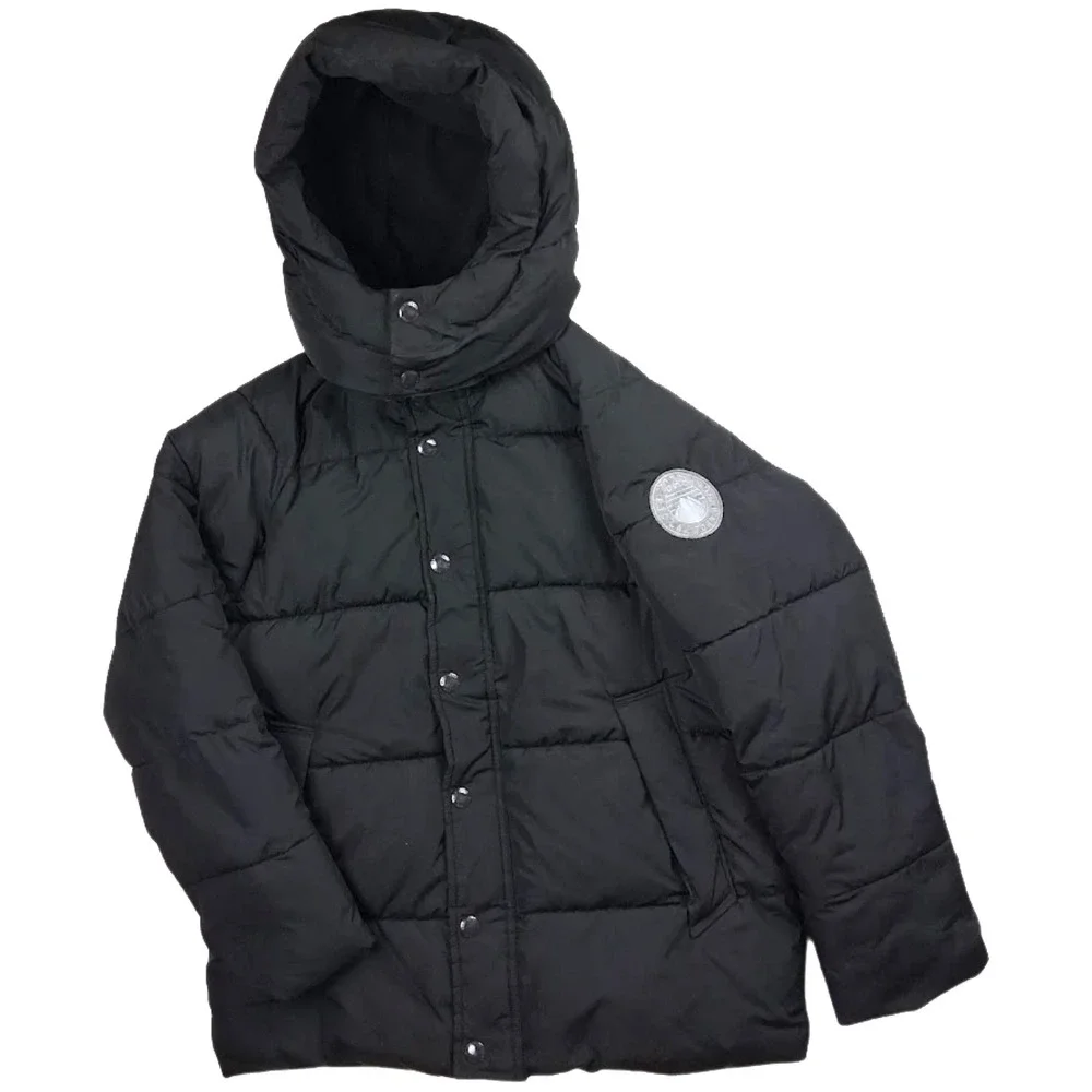 Gap Kids XL Black Puffer Jacket Removable Hood Fleece Lining Unisex Warm
