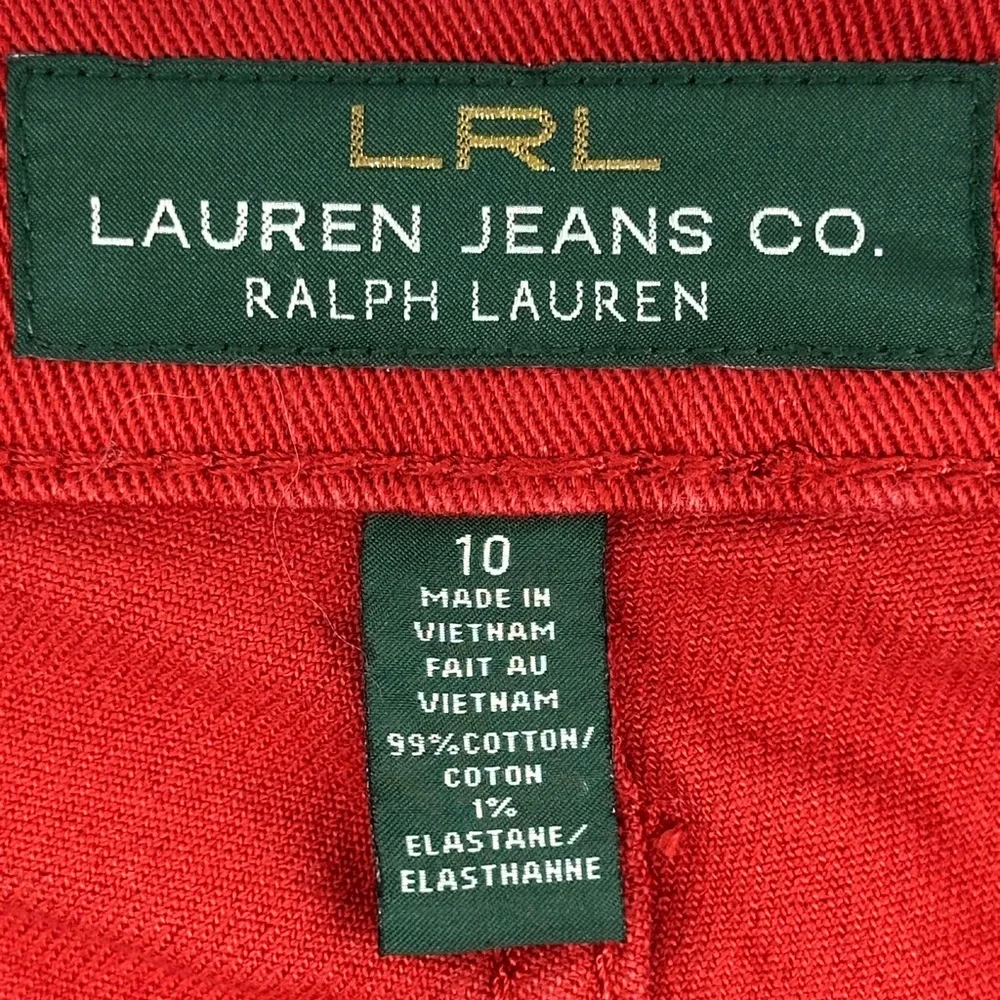 LRL Lauren Jeans Co Red Jeans Modern Straight Ankle Sz 10‎