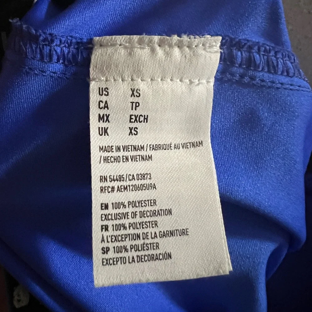 AMERICAN EAGLE Classic Summer Tie Waist Board Shorts Royal Blue Black‎ Men's XS